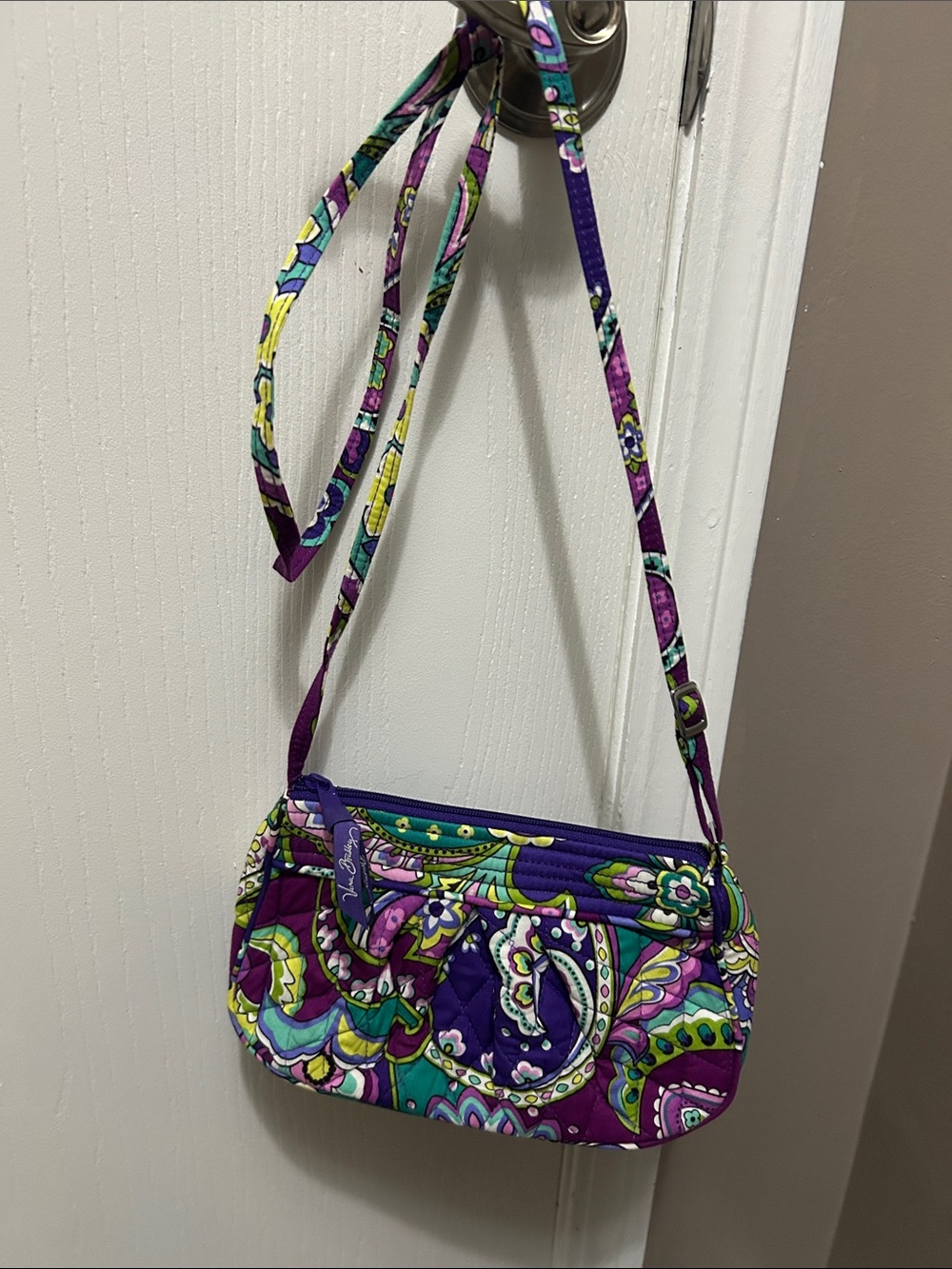 Vera Bradley Purple Paisley Quilted Crossbody